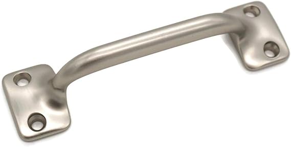 Antique File Cabinet Drawer Pull Trunk Handle Boat Handle Marine Pull Window Lift Handle Utility Pull Furniture Pull Cabinet Pull Gate Handle Door Pull - Solid Brass Base - Brushed Nickel Finish
