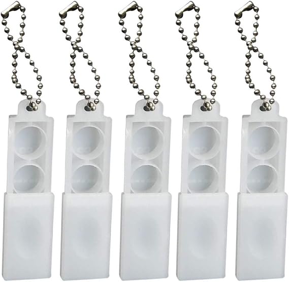 5 Pieces Hearing Aid Battery Case Hearing Aid Amplifier Battery Storage Box Button Cell Holder Storage Case Plastic Battery Case Box Battery Caddy with Keychain(White)