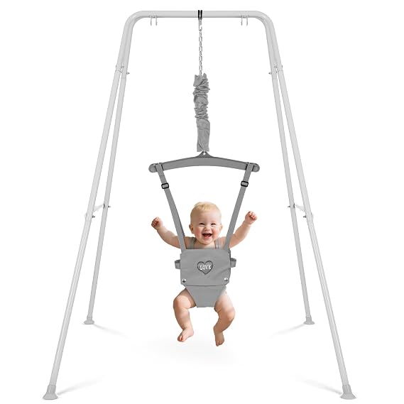 Baby Jumper with Stand, Infant Jumper with Adjustment Strap