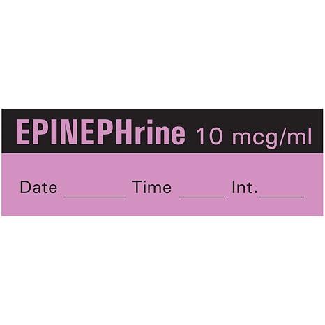 PDC Healthcare AN-6D10 Anesthesia Tape with Date, Time and Initial, Removable, Epinephrine 10 mg/mL 1" Core, 1/2" x 500", Imprints Violet 333 (Pack of 1)