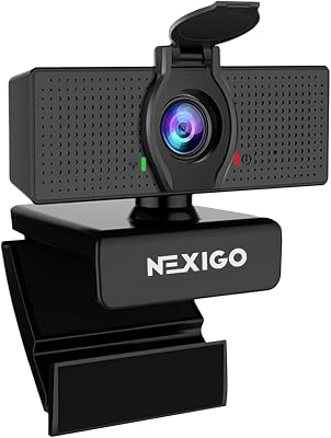NexiGo N60 1080P Webcam with Microphone, Software Control & Privacy Cover, USB HD Computer Web Camera, Plug and Play, for ZoomSkypeTeams, Conferencing and Video Calling