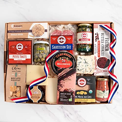igourmet French Gourmet Premier Gift Basket - An all French Cuisine Lovers Dream Gift Box Featuring Cheeses, Meats, and delicacies.