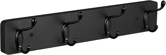 OUTNILI Heavy Duty Coat Hooks Wall Mount - Black Coat Hanger Wall Mounted for Jackets Hats Towels Purse Dog Leashes - Coat Rack for Entryway Closet Mudroom Laundry Room Bathroom