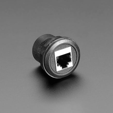RJ-45 Ethernet Round Panel Mount Adapter Plug 4130 by Adafruit