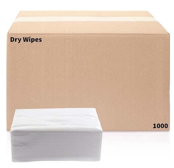 Disposable Dry Wipes [Pack of 1000] Ultra Soft - Large 10x13 - Absorbent Non-Moistened Cleansing Wash Cloths for Adults, Incontinence, Baby Care, Makeup Removal, Personal Care & Surface Cleaning (