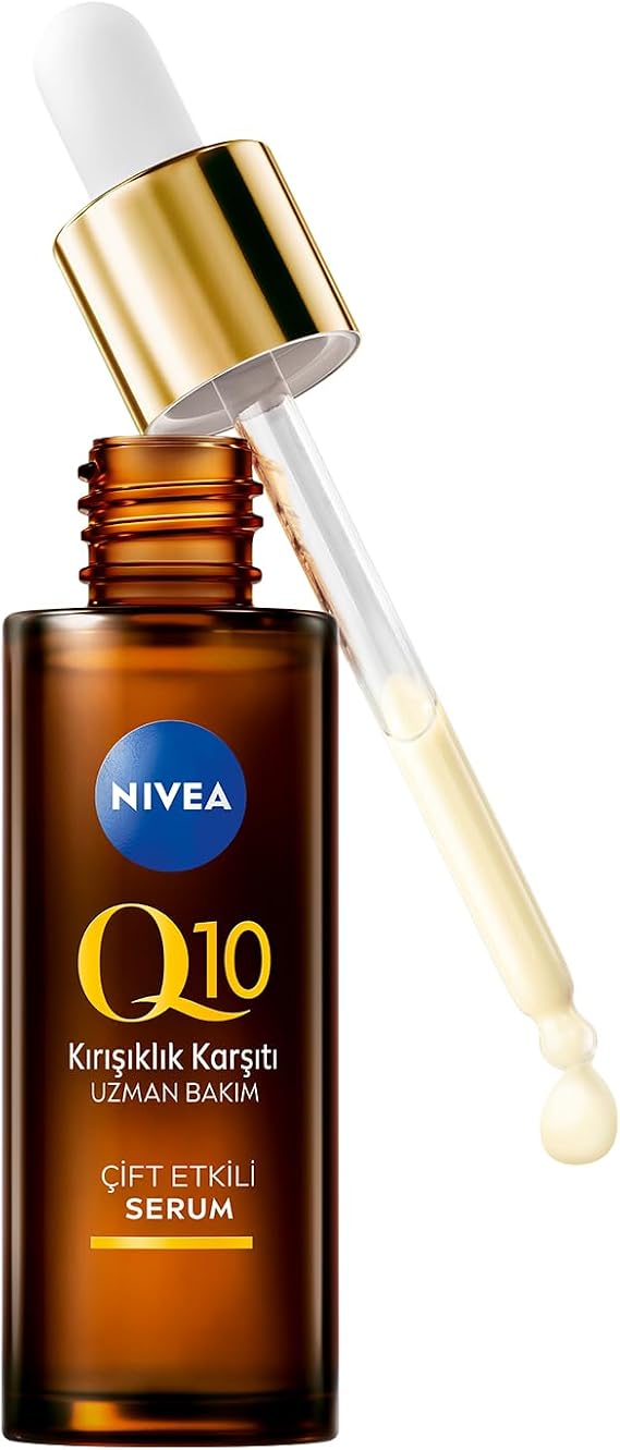 NIVEA Q10 Anti-Wrinkle Double Acting Skin Serum 30 ml, Pure Q10, Anti-Wrinkle Caused by Sugar