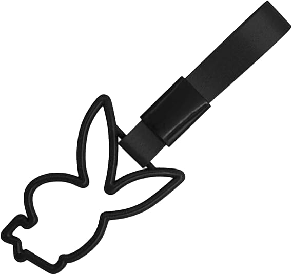 Rabbit Bunny TSURIKAWA Ring JDM Drift Toy Handle Strap Tow (Black)