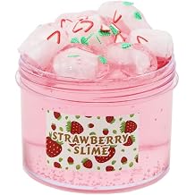 Strawberry Crunchy Slime,Pink Slime Kit with Glimmer for Girls,Birthday Gifts School Party Favors Toy for Girls and Boys(7OZ).