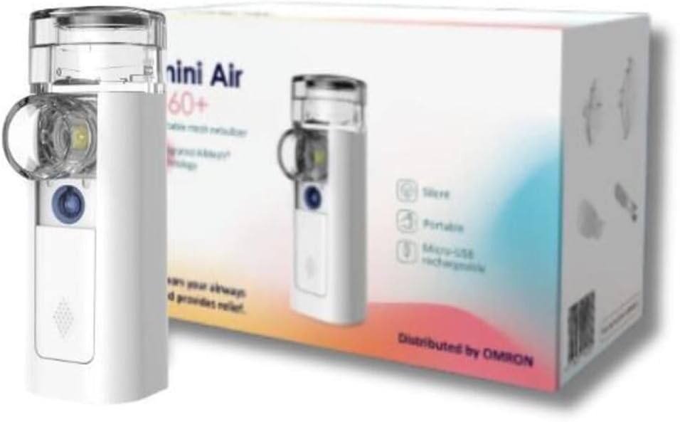 Omron Mini Hava 360 + Taşınabilir Mesh Nebulizatör.