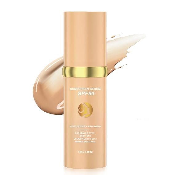 Foundation 4 in 1 - Color Changing Foundation, Medium Spectrum with SPF 50, Hydrating Longwearing & Waterproof Concealer, Lifestyle Lightweight Foundation for Gym, Sports, Dancing (1PC)