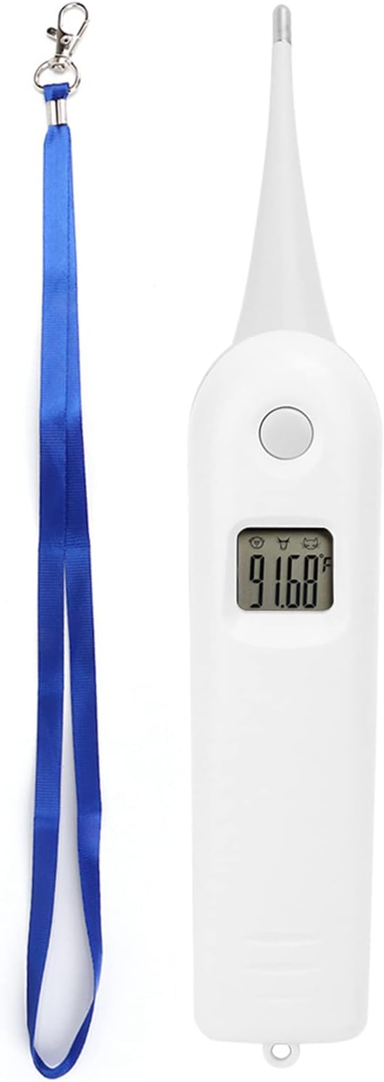 Electronic Pigs Cattle Sheep Thermometer, Dog Thermometer Pet Thermometer Anus Thermometer Fast Digital Veterinary Thermometer Temperature Tester for Livestock