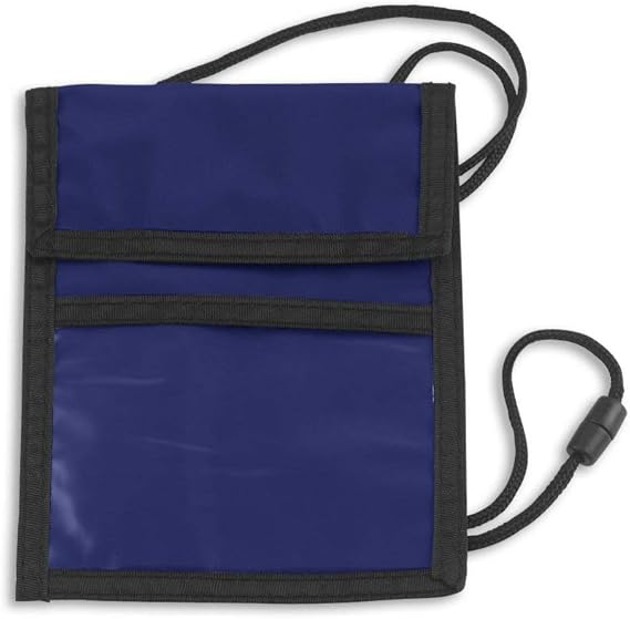 Event Badge Holder and Breakaway Lanyard Combo, Name Badge Holder with Pen Loops and Zipper Pocket, Name Tag Holder with Storage Pouches, Royal Blue (25 Pack)