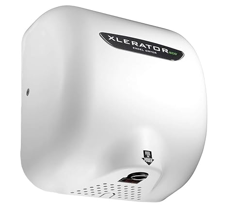 XLERATOReco XL-W-ECO Hand Dryer, Excel Dryer, Automatic, Surface-Mounted, Cast Cover, White Epoxy Paint, 110-120V Standard Nozzle