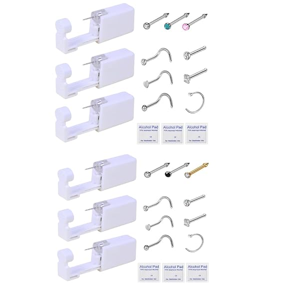 6 Pack Nose Piercing Kit