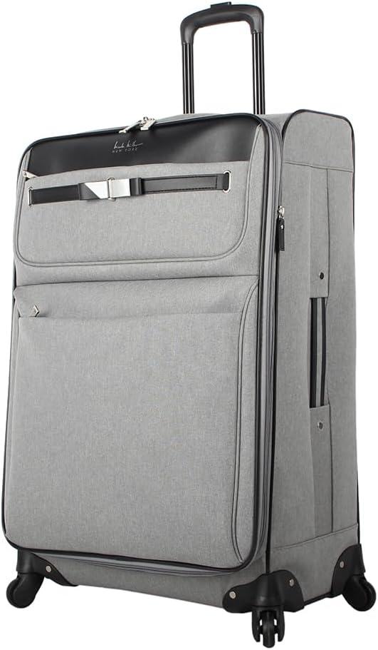 Nicole Miller New York Designer Luggage Collection - Large 28 Inch Expandable Softside Suitcase - Lightweight Checked Bag With 4-Rolling Spinner Wheels