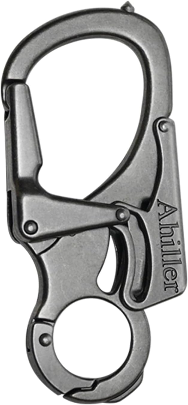 Ahiller 8cm カラビナ キーホルダー クリップ - 頑丈な合金 ダブルロック設計 タングステン鋼スパイク - キャンプ ハイキング 釣り アウトドアサバイバル 車用 小型 キーリング