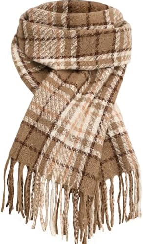 Winter Scarf for Women, Fashion Long Plaid Shawls Big Grid Winter Warm Lattice Large Scarf