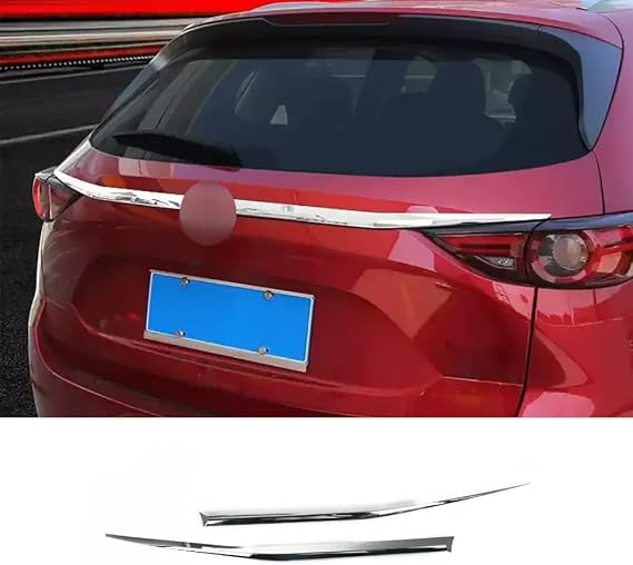 Auto Parts Fit for Mazda CX-5 CX5 2025 2024 2023-2017Exterior Rear Trunk Lid Molding Cover Trim (Chrome Silver) ABS 2PCS
