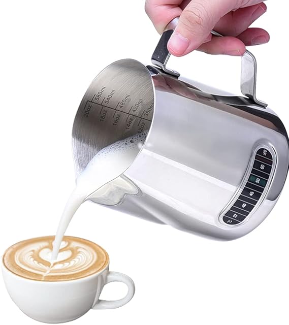 Dailyart Milk Frothing Jug 600ml/20oz Milk Jug with Thermometer