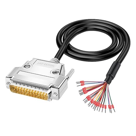 DB25 Male Solderless Breakout with 5Ft 24AWG Replacement Cable