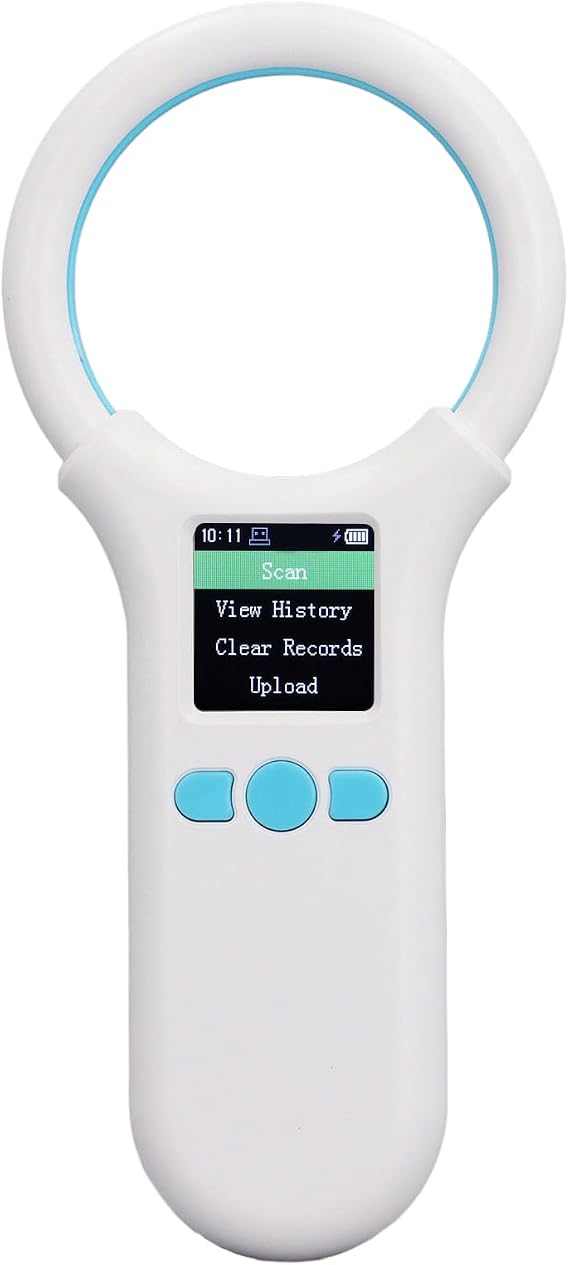 Animal Tag Scanner BT 134.2KHz 125kHz Emid FDX B Organic LED Display Handheld Pet Chip Reader