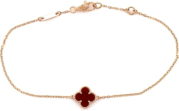 Pre-Loved Sweet Alhambra Bracelet 18K Rose Gold and Carnelian, Rose Gold