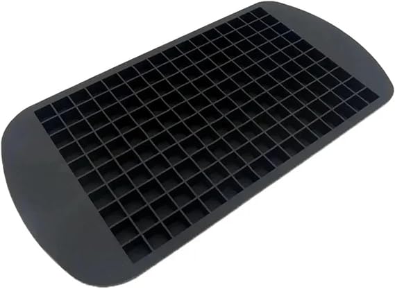 Ice Cube Tray 160 Grid Silicone Ice Tray Cubes Foldable Mold Breaker Small Square Maker(Black)