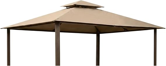 Garden Winds Heavy Duty Reinforced RipLock 500 Replacement Canopy Top Cover Compatible with Kingsbury 10 x 13 Gazebo Model GZ584 - Beige