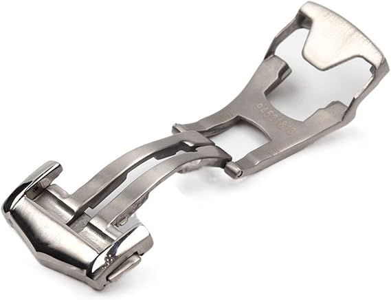 Stainless Steel Solid Double Push Button Fold Watch Buckle Butterfly Deployment Clasp Watch Strap 18mm for Omega Silver Buckle