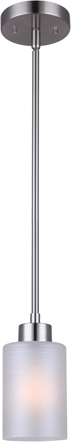 Canarm Margo 1 Light Brushed Pewter Rod Pendant, Classic Design for Kitchens, Breakfast Nooks and Dining Areas