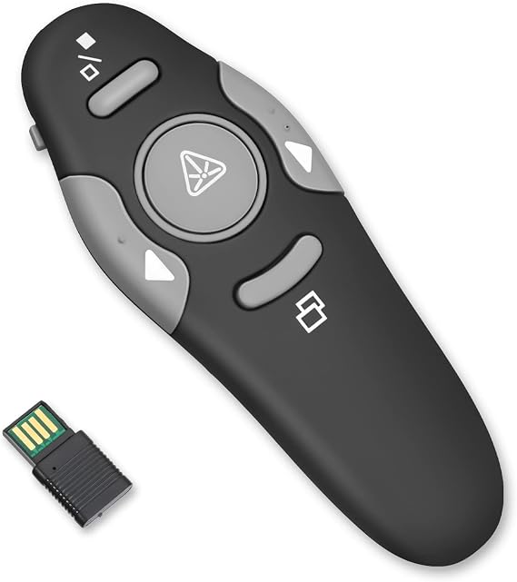 Presentation Clicker,328FT Wireless USB Powerpointer Clicker,Clicker for Powerpoint,2.4GHz Powerpoint PPT Clicker for Mac/Win/Computer/Laptop