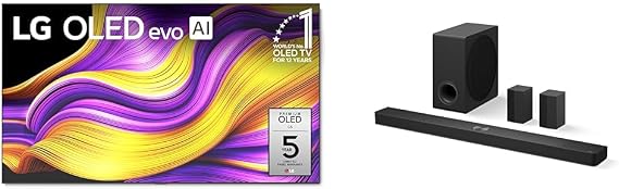 LG 97" OLED evo G5 Series 4K Smart TV Bundle with S90TR 7.1.3-Channel OLED evo TV Matching Home Theater Soundbar with Rear Surround Speakers and Wireless Subwoofer, Wow Orchestra, Dolby Atmos