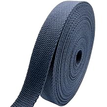 1 Inch Webbing Strap Heavy Duty Polyester Cotton-Like Tape, 5.56 Yards, Eco-Friendly Dye, Washable & Durable for DIY, Sewing, Tote Bags, Pet Leashes, Outdoor Gear (Navy Blue)