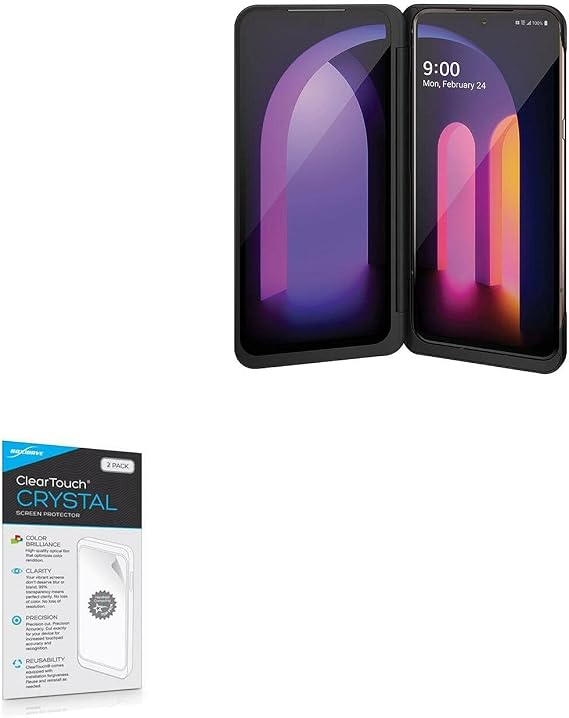 BoxWave Screen Protector Compatible with LG V60 ThinQ 5G - ClearTouch Crystal (2-Pack), HD Film Skin - Shields from Scratches