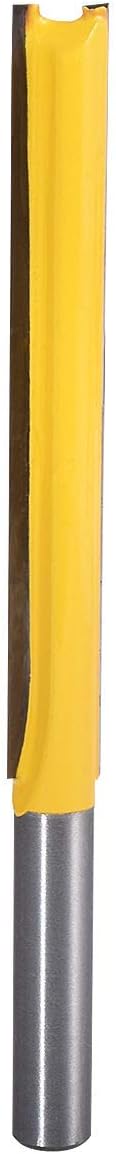 KATUR Double Flute Straight Bits, Straight Router Bits, Woodworking Milling Cutter with 1/4 Inch Shank and 3/8 Inch Width (76mm Length)