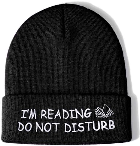 Book Lovers Gifts Hat Beanie for Women Men Reading Embroidered for Readers Bookish Book Club Librarians Bookworms Stuffers