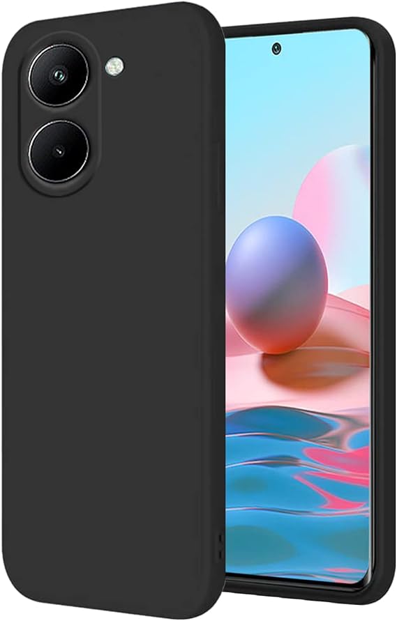 Phone Case for Realme C55, Silky Soft Touch for Realme C55 Case Silicone Shockproof Slim Cute Anti Fingerprint Protective Cover Aesthetic (Black)