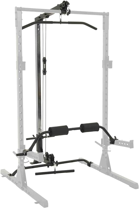 Fitness Reality Squat Rack Power Cage with J-Hooks, Landmine 360 Swivel, Weight Plate Storage Attachment and Power Band Pegs