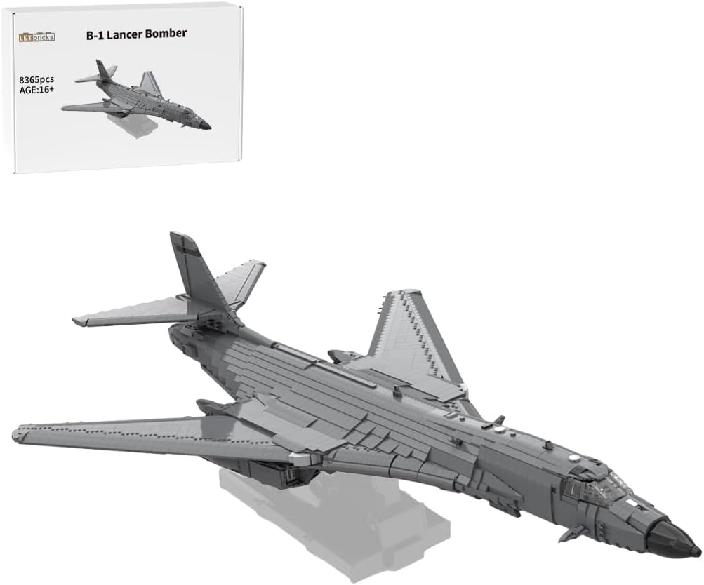 FunXylophy Military Series B-1 Bomber, 135 Scale B-1 Lancer Bomber Military Theme Building Blocks, Air Force Building Block Set Suitable for Adult Display and Collection 8365PCS