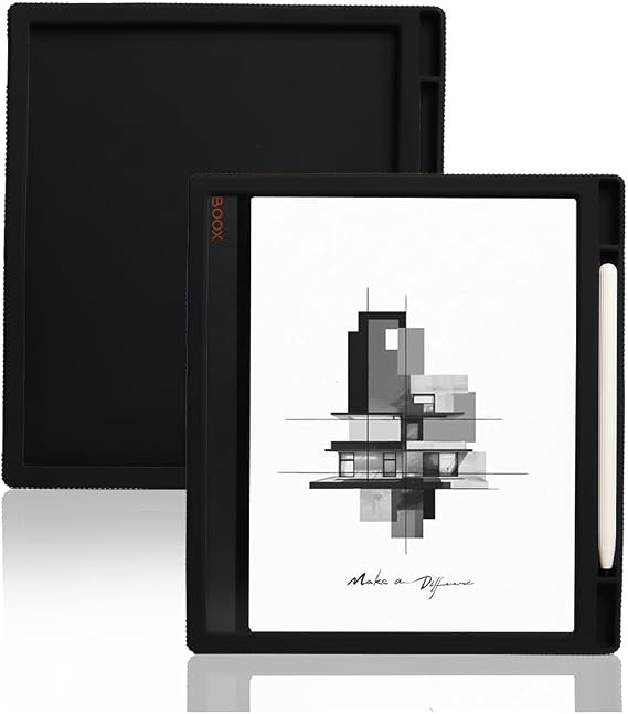 Fro Slim Silicone Back Cover for Onyx Boox Note Air 3C Case 10.3" eBook Soft Funda with Pencil Holder for Boox Note Air 3(NO Note air2 or Note 2/3) (Black)