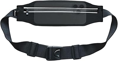 Running Belt Fanny Pack, Slim Runners Waist Pack for Men & Women [Fits ALL Phones], Money Belt, Reflective Running Gear Accessories Fitness Phone Holder for Exercise Marathon Jogging Black1