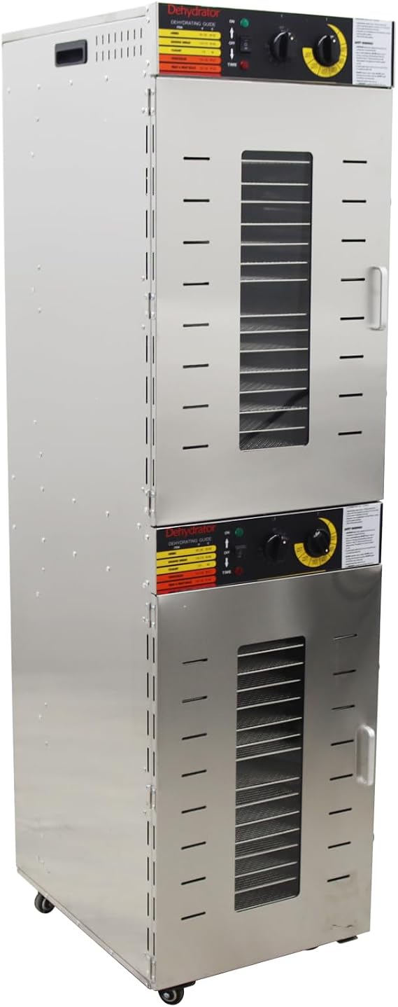 Commercial Food Dehydrator Machine 40 Trays for Jerky Meat Herbs Fruit Vegetables Pet Treats with Touch Digital Temperature Control Stainless Steel 220V 3KW