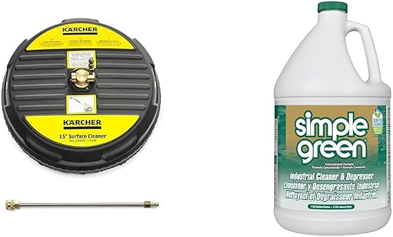 Karcher 3200 PSI 15" Surface Cleaner and Simple Green 127.8 Fl Oz Industrial Cleaner and Degreaser