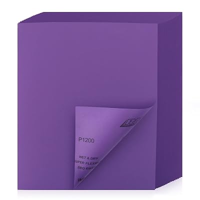 Sandpaper 1200 Grit 20 PCS, Wet Dry Sanding Sheets 9 x 11 Inch, Purple Alumina Abrasive Sand Paper for Wood, Metal, Drywall, Resin, Automotive Sanding, Polishing, Grinding, by POLIWELL