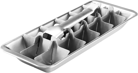 Stainless Steel Ice Cube Trays,18-Slot Metal Ice Molds with Handle | Easy release & detachable, dishwasher safe ice trays for kitchen, bar and cocktails;metal ice cube trays for freezer