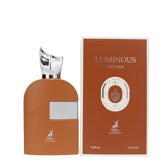Maison Alhambra Luminoso Sahara Eau de Parfum 100 ml Unisex Oriental Vanilla & Almond Fragrance Warm, Spicy & Sensual Perfume Long-Lasting Signature Scent