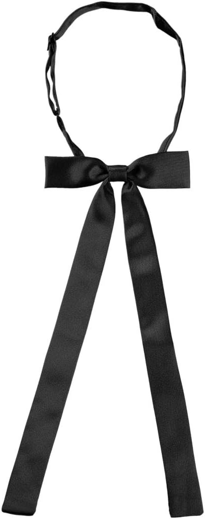 Allegra K Women's Pre-Tied Adjustable String Bow Tie with Long Ribbon Solid Color Uniform Bowties