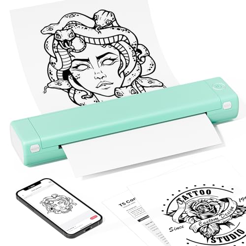 Phomemo M08F Portable Printers Wireless for Travel, Support 8.5 X 11 US Letter,Bluetooth Thermal Printer Compatible with iOS, Android, Laptop, Inkless Mobile Printer for Travel, Office, Home, Cyan