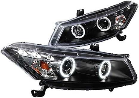 Honda Accord Black Housing Halo Led Projector Headlight