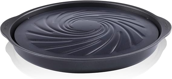 TECHEF - TRUE GRILL PAN - Stovetop Nonstick Indoor/Outdoor Smokeless BBQ Grill Set, including a Grill Plate and Alumium Drip Tray (Dome)